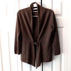 FENN WRIGHT MANSON Size XS 2 Ply Cashmere Toggle Cardigan Sweater Brown
